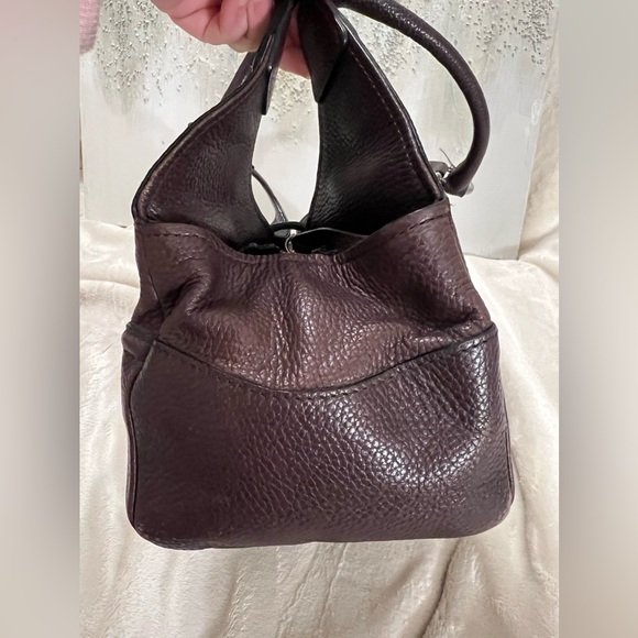 COCCINELLE Italian Leather Dark Brown Leather Shoulder Bag - Picture 4 of 16